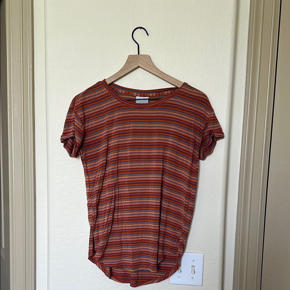 Columbia Sportswear Striped Orange Breathable Active Women's Shirt NWOT